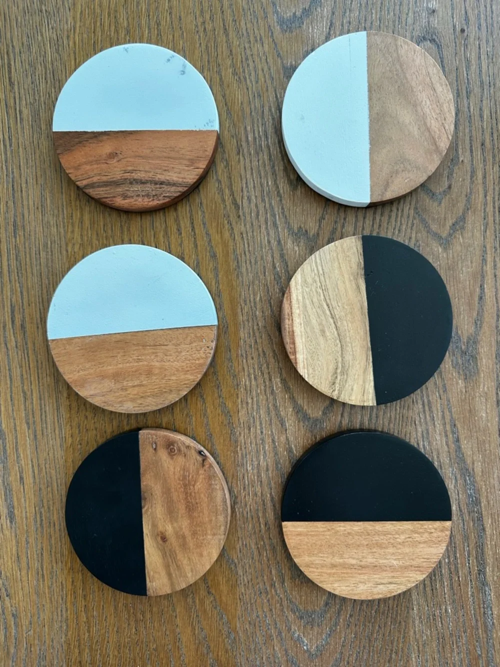 The Cellar 7-Piece Coaster and Holder Set Acacia Wood Black Coasters